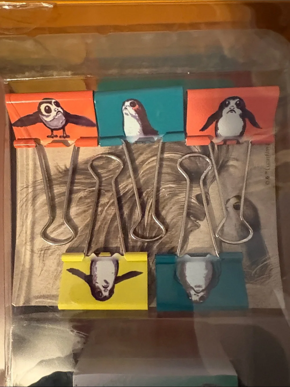Star Wars Stationery Set - Orange and Brown Journal with Porg Accents